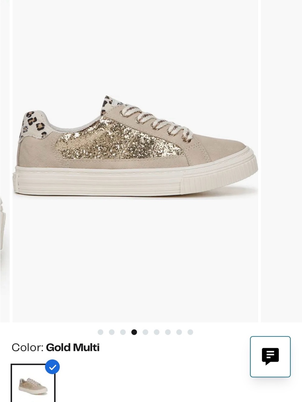 Authentic American Blowfish Girls' Glitter Accent Low-Top Sneakers in Gold Multi